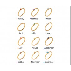 Birth Stone Gold Ring